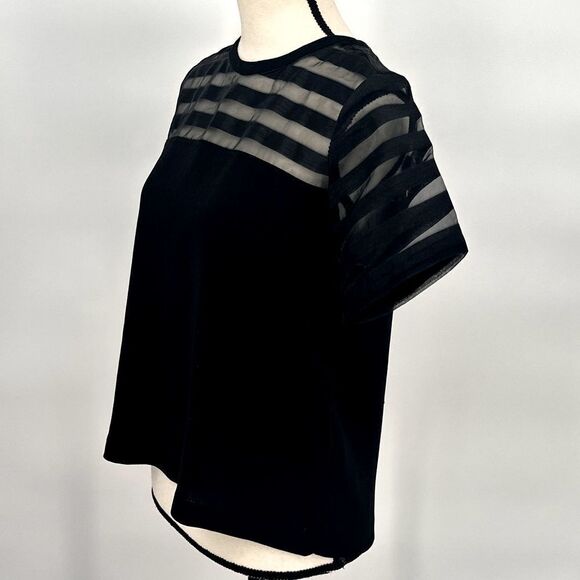 Forever 21 Blouse Striped Sheer Top Crewneck Size‎ Xsmall - Picture 7 of 11
